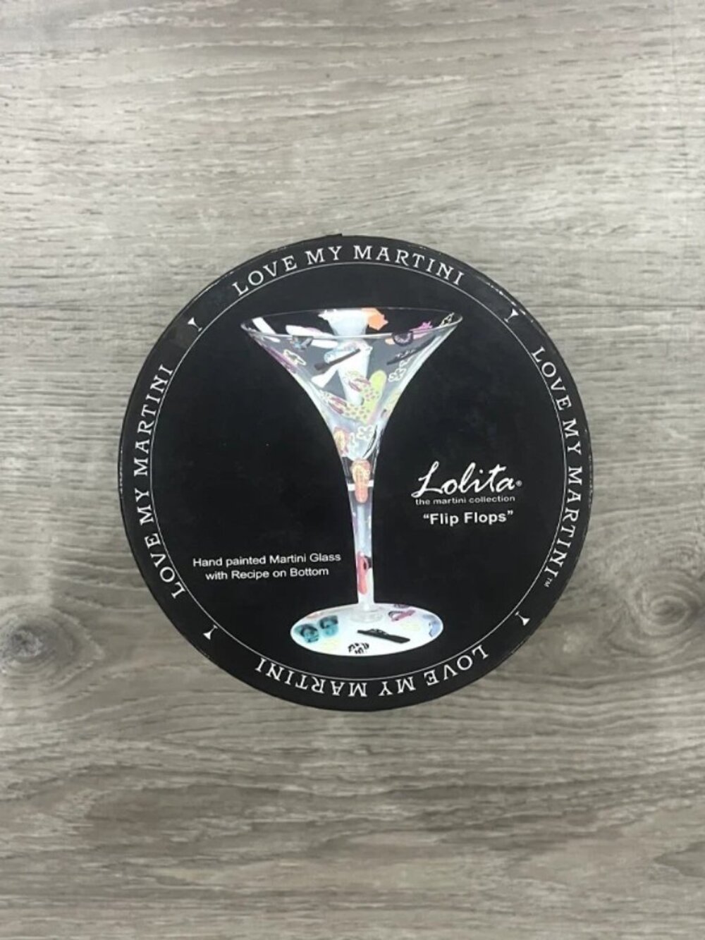 Lolita Hand Painted Martini Glass (Flip Flops)